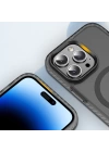 Apple iPhone 14 Pro Max Kılıf Mat Arka Yüzey Wireless Şarj Özellikli Zore Locik Kapak
