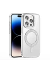 Apple iPhone 14 Pro Max Kılıf Pırlanta Taş Tasarımlı M-safe Şarj Özellikli Zore Karetta Silikon Kapak
