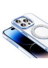 Apple iPhone 14 Pro Max Kılıf Pırlanta Taş Tasarımlı M-safe Şarj Özellikli Zore Karetta Silikon Kapak