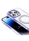 Apple iPhone 14 Pro Max Kılıf Pırlanta Taş Tasarımlı M-safe Şarj Özellikli Zore Karetta Silikon Kapak