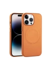 Apple iPhone 14 Pro Max Kılıf PU Deri M-safe Wireless Şarj Özellikli Zore Derix Kapak