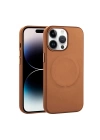 Apple iPhone 14 Pro Max Kılıf PU Deri M-safe Wireless Şarj Özellikli Zore Derix Kapak