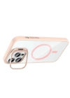 Apple iPhone 14 Pro Max Kılıf Standlı ve Kamera Lens Hediyeli M-Safe Şarj Özellikli Zore Etro Kapak
