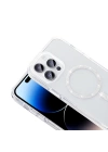 Apple iPhone 14 Pro Max Kılıf Taşlı Tasarım M-safe Şarj Özellikli Zore Koment Silikon Kapak