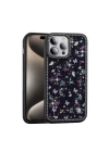 Apple iPhone 14 Pro Max Kılıf Taşlı ve Simli Tasarım Zore Azra Kapak