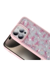 Apple iPhone 14 Pro Max Kılıf Taşlı ve Simli Tasarım Zore Azra Kapak