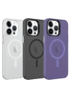 Apple iPhone 14 Pro Max Kılıf Zore M-safe Şarj Özellikli Buzlu Transparan C-Pro Sert Kapak