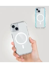 Apple iPhone 15 Kılıf M-safe Şarj Özellikli Airbagli Şeffaf Zore İncek Kapak
