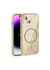 Apple iPhone 15 Kılıf M-safe Şarj Özellikli Parlayan Simli Zore Okso Kapak