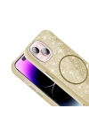 Apple iPhone 15 Kılıf M-safe Şarj Özellikli Parlayan Simli Zore Okso Kapak