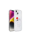 Apple iPhone 15 Kılıf M-Safe Şarj Özellikli Şeffaf Zore Folk Sert Kapak