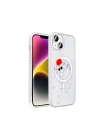 Apple iPhone 15 Kılıf M-Safe Şarj Özellikli Şeffaf Zore Folk Sert Kapak