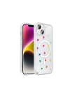 Apple iPhone 15 Kılıf M-Safe Şarj Özellikli Şeffaf Zore Folk Sert Kapak
