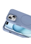 Apple iPhone 15 Kılıf M-safe Şarj Özellikli Sıvı Teknolojili Silinebilir Sert Zore Kivi Kapak