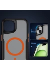 Apple iPhone 15 Kılıf M-safe Şarj Özellikli Renkli Kenar Airbag Şeritli Zore Lamer Kapak