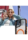 Apple iPhone 15 Kılıf M-safe Şarj Özellikli Renkli Kenar Airbag Şeritli Zore Lamer Kapak