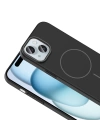 Apple iPhone 15 Kılıf M-safe Şarj Özellikli Zore Ruby Sert Kapak