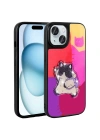 Apple iPhone 15 Kılıf Parlayan Kabartmalı İkonik Figürlü Zore Amas Silikon Kapak