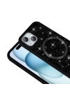 Apple iPhone 15 Kılıf Pırlanta Tasarımlı M-safe Şarj Özellikli Zore Mozaik Silikon Kapak