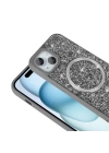 Apple iPhone 15 Kılıf Pırlanta Tasarımlı M-safe Şarj Özellikli Zore Mozaik Silikon Kapak