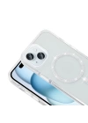 Apple iPhone 15 Kılıf Taşlı Tasarım M-safe Şarj Özellikli Zore Koment Silikon Kapak
