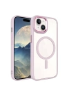 Apple iPhone 15 Kılıf Wireless Şarj Özellikli Zore Krom M-safe Silikon Kapak