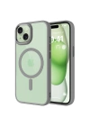 Apple iPhone 15 Kılıf Wireless Şarj Özellikli Zore Krom M-safe Silikon Kapak