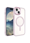 Apple iPhone 15 Kılıf Wireless Şarj Özellikli Zore Krom M-safe Silikon Kapak