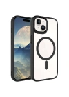 Apple iPhone 15 Kılıf Wireless Şarj Özellikli Zore Krom M-safe Silikon Kapak