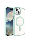 Apple iPhone 15 Kılıf Wireless Şarj Özellikli Zore Krom M-safe Silikon Kapak