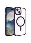 Apple iPhone 15 Kılıf Wireless Şarj Özellikli Zore Krom M-safe Silikon Kapak