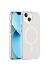 Apple iPhone 15 Kılıf Zore M-safe Şarj Özellikli Buzlu Transparan C-Pro Sert Kapak