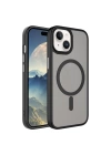 Apple iPhone 15 Plus Kılıf Mat Arka Yüzey Wireless Şarj Özellikli Zore Flet M-safe Kapak