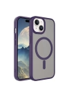 Apple iPhone 15 Plus Kılıf Mat Arka Yüzey Wireless Şarj Özellikli Zore Flet M-safe Kapak
