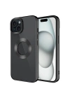 Apple iPhone 15 Plus Kılıf Tek Kamera Çerçeveli Logo Gösteren Zore Omega Kapak