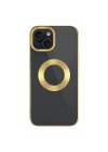 Apple iPhone 15 Plus Kılıf Tek Kamera Çerçeveli Logo Gösteren Zore Omega Kapak
