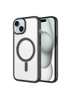 Apple iPhone 15 Plus Kılıf Wireless Şarj Özellikli Sert PC Zore Mat Riksos M-safe Kapak