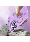 Apple iPhone 15 Pro Kılıf Airbagli M-safe Wireless Şarj Özellikli Lens Koruyuculu Zore Klaptika Kapak