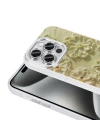 Apple iPhone 15 Pro Kılıf Çiçek Desenli Parlak Taşlı Sert Silikon Zore Garden Kapak