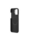 Apple iPhone 15 Pro Kılıf M-safe Şarj Özellikli 600D Kevlar Zore Krek Karbon Standlı Kapak