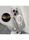 Apple iPhone 15 Pro Kılıf M-safe Şarj Özellikli Airbagli Şeffaf Zore İncek Kapak