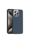 Apple iPhone 15 Pro Kılıf M-safe Şarj Özellikli Karbon Fiber Görünümlü Zore Gros Kapak