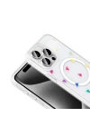 Apple iPhone 15 Pro Kılıf M-Safe Şarj Özellikli Şeffaf Zore Folk Sert Kapak