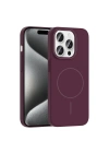 Apple iPhone 15 Pro Kılıf M-safe Şarj Özellikli Zore Ruby Sert Kapak