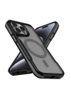 Apple iPhone 15 Pro Kılıf M-safe Şarj Özellikli Renkli Kenar Airbag Şeritli Zore Lamer Kapak