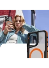 Apple iPhone 15 Pro Kılıf M-safe Şarj Özellikli Renkli Kenar Airbag Şeritli Zore Lamer Kapak