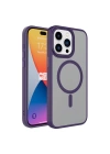 Apple iPhone 15 Pro Kılıf Mat Arka Yüzey Wireless Şarj Özellikli Zore Flet M-safe Kapak
