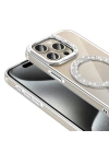 Apple iPhone 15 Pro Kılıf Pırlanta Taş Tasarımlı M-safe Şarj Özellikli Zore Karetta Silikon Kapak
