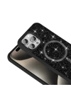 Apple iPhone 15 Pro Kılıf Pırlanta Tasarımlı M-safe Şarj Özellikli Zore Mozaik Silikon Kapak