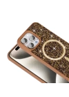 Apple iPhone 15 Pro Kılıf Pırlanta Tasarımlı M-safe Şarj Özellikli Zore Mozaik Silikon Kapak